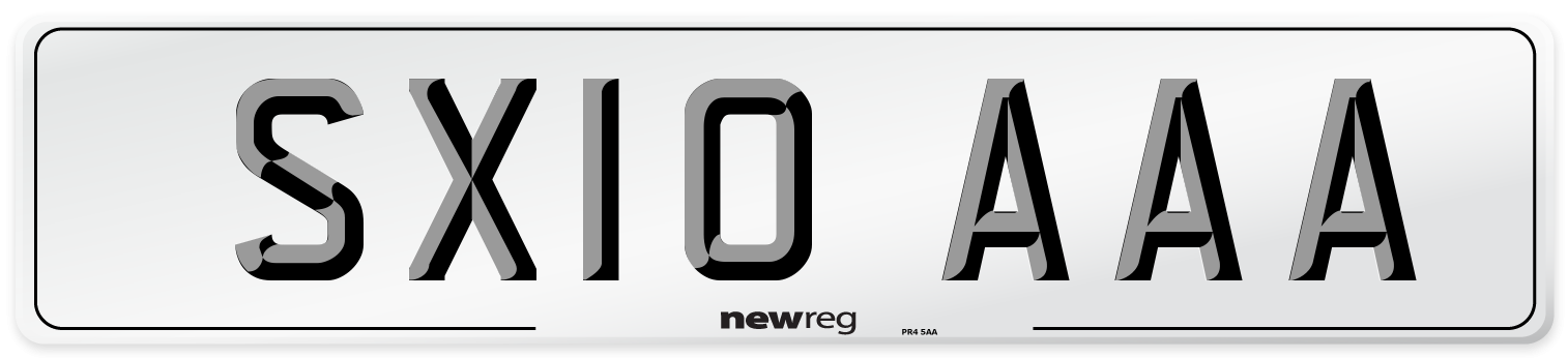 SX10 AAA Number Plate from New Reg